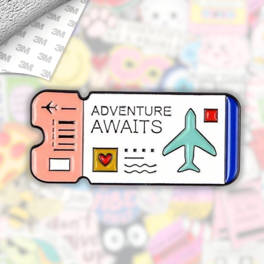 Adventure Awaits Metal Enamel 3M Sticker - StickerPin