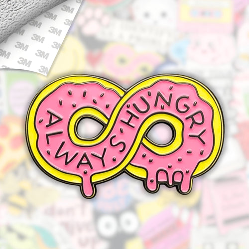 Always Hungry Donuts Metal Enamel 3M Sticker - StickerPin