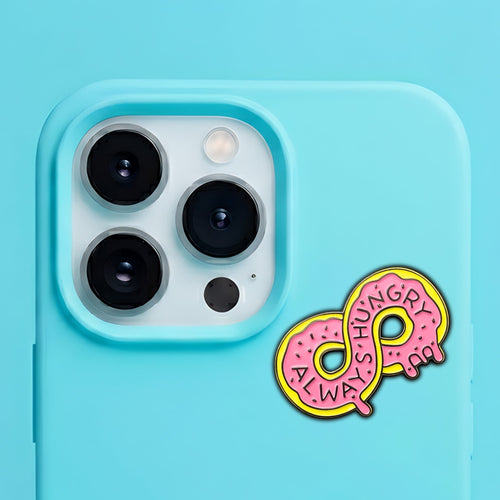 Always Hungry Donuts Metal Enamel 3M Sticker - StickerPin