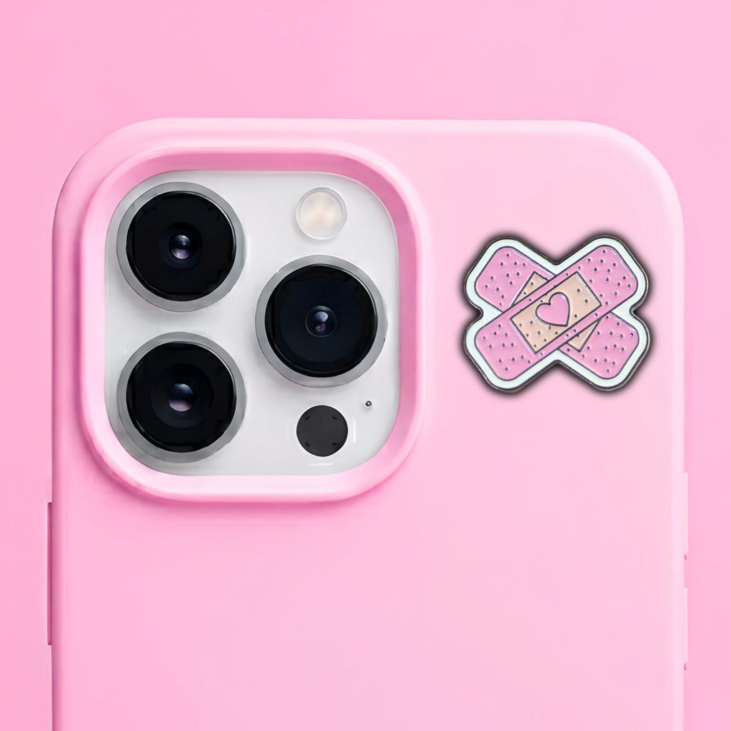 Bandaid Love Metal Enamel 3M Sticker - StickerPin