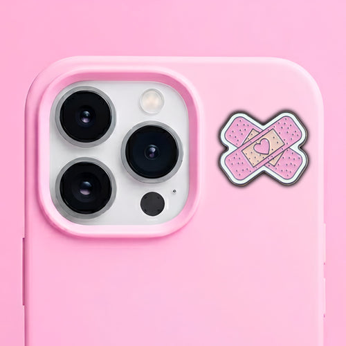 Bandaid Love Metal Enamel 3M Sticker - StickerPin