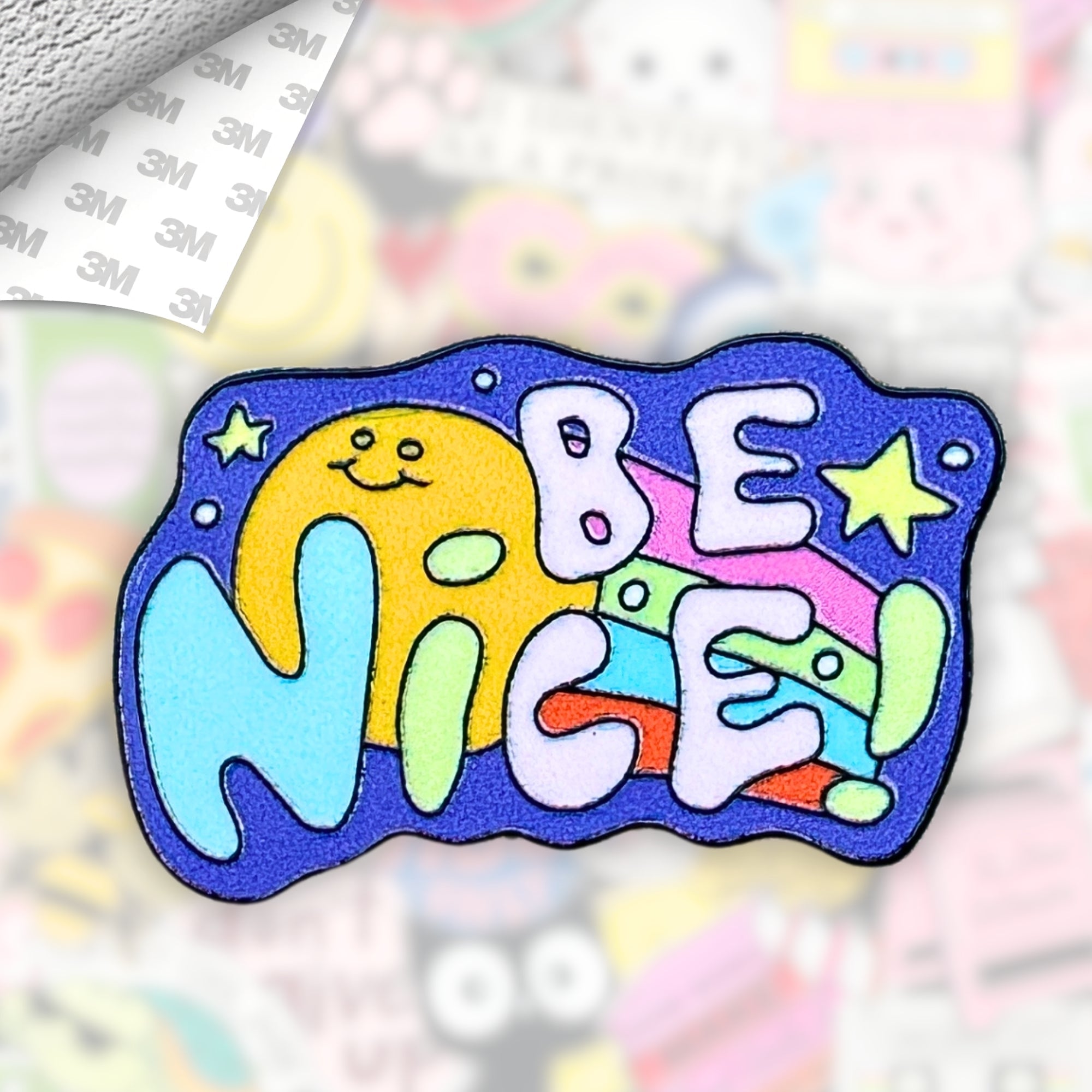 Be Nice Metal Enamel 3M Sticker - StickerPin