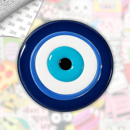 Blue Evil Eye Metal Enamel 3M Sticker - StickerPin