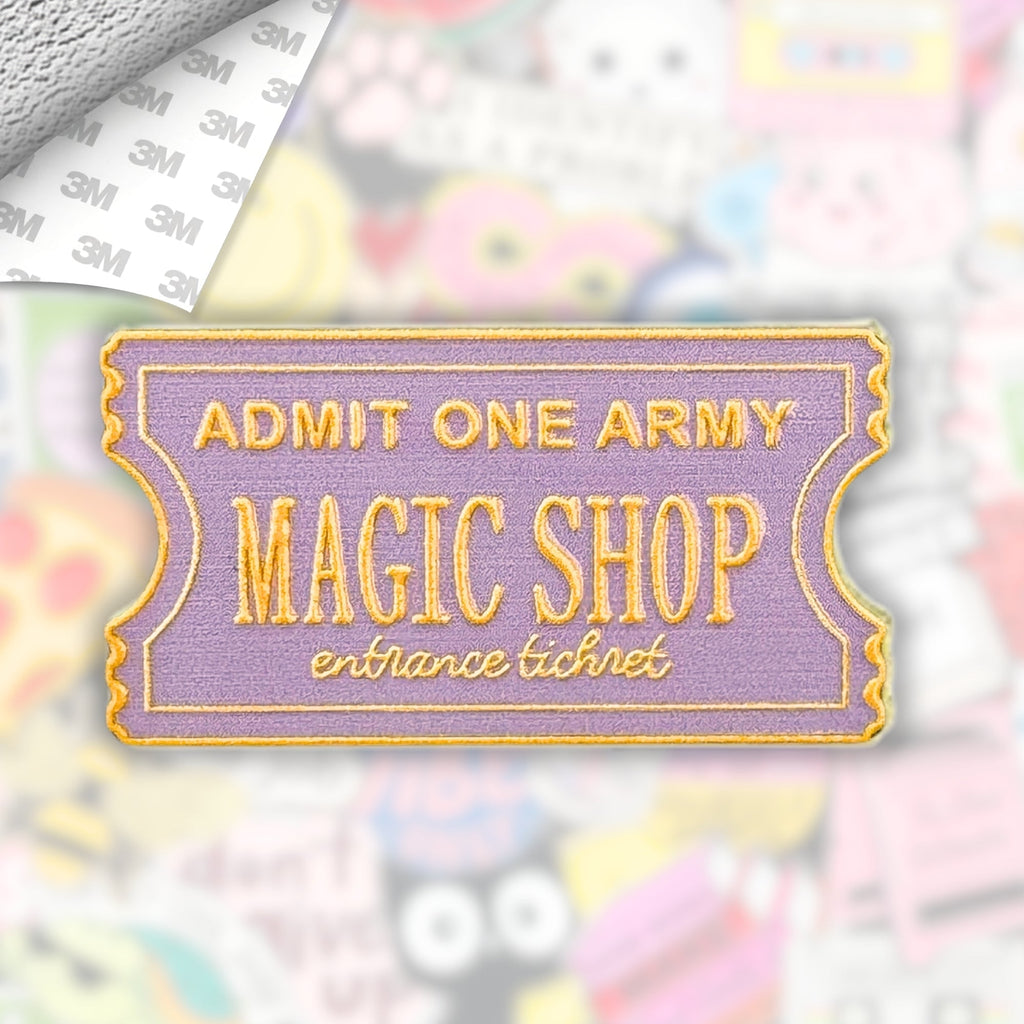 Bookish Fantasy Ticket Metal Enamel 3M Sticker - StickerPin