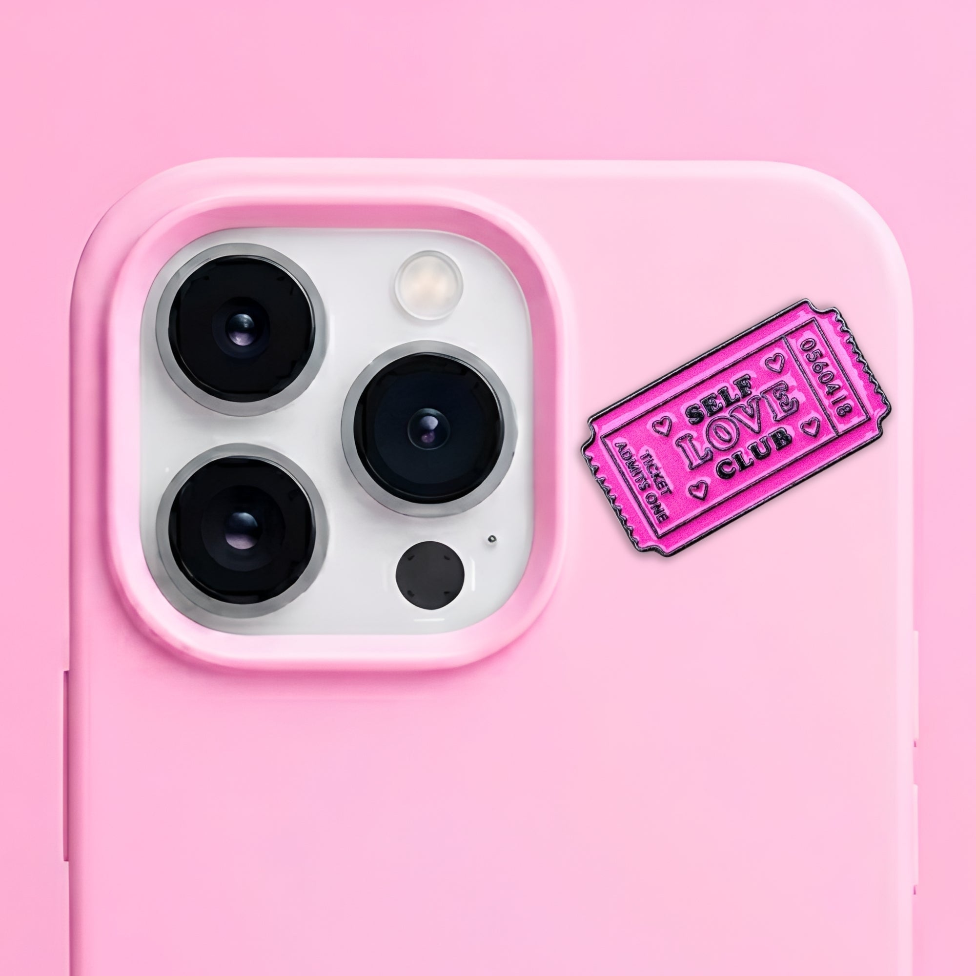 Bookish Self Love Ticket Metal Enamel 3M Sticker - StickerPin