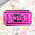 Bookish Self Love Ticket Metal Enamel 3M Sticker - StickerPin