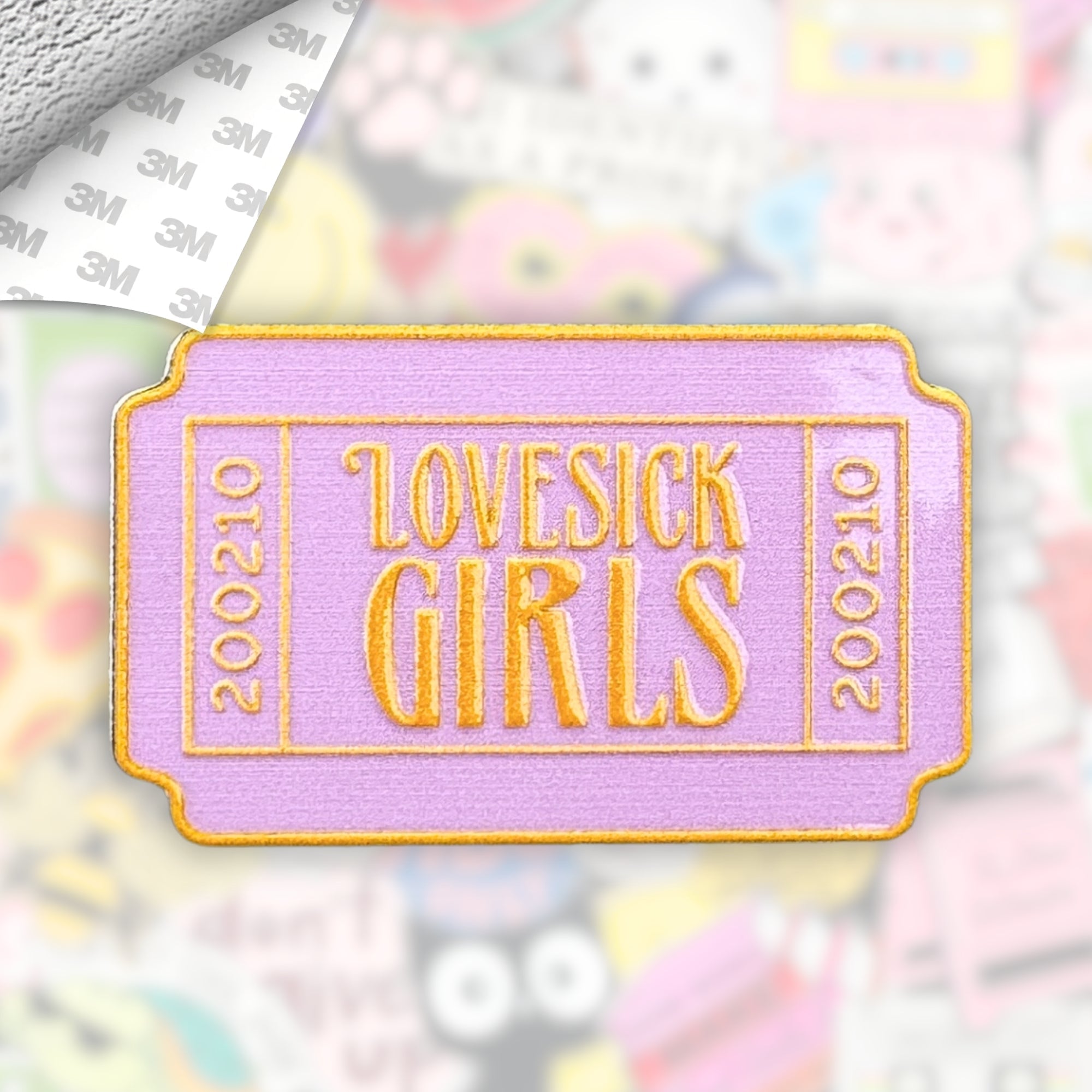 Bookish Ticket Metal Enamel 3M Sticker - StickerPin