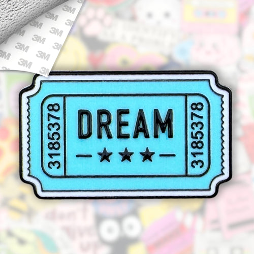 Bookish Ticket Metal Enamel 3M Sticker - StickerPin
