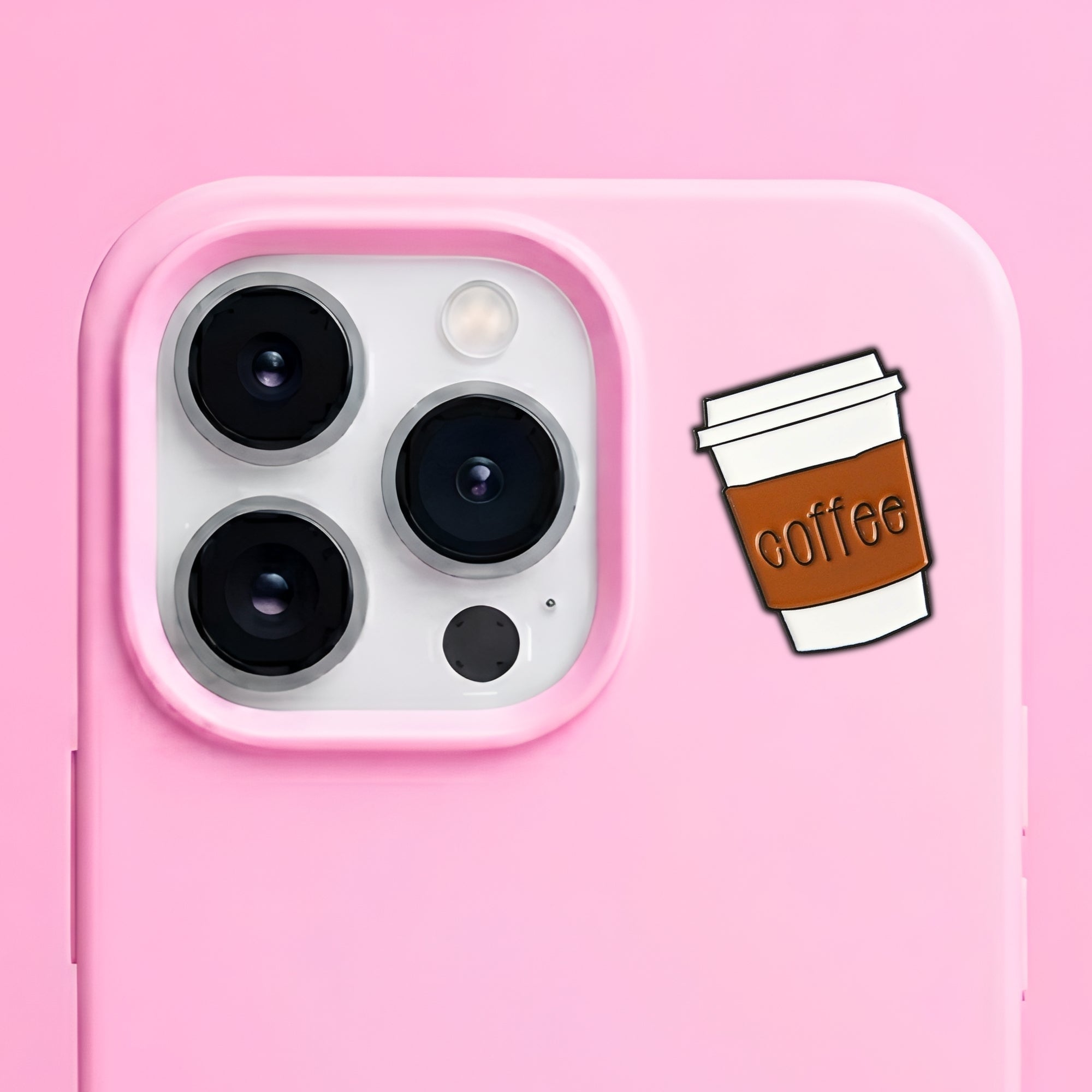 Coffee Cup Metal Enamel 3M Sticker - StickerPin