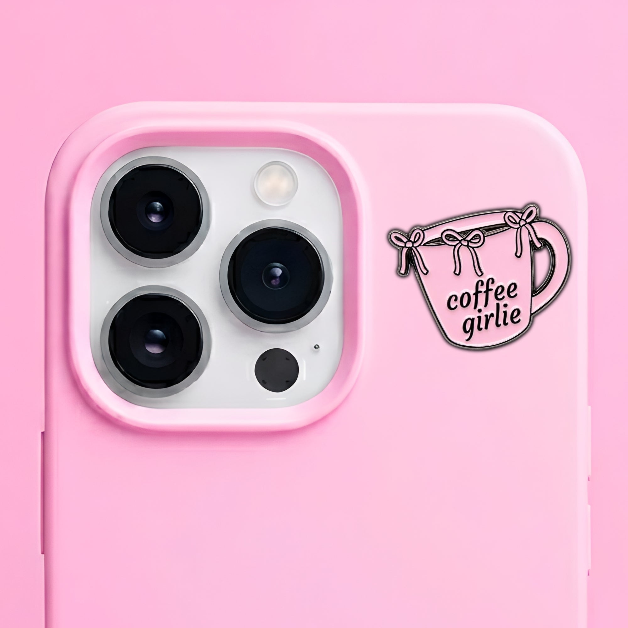 Coffee Girlie Metal Enamel 3M Sticker - StickerPin
