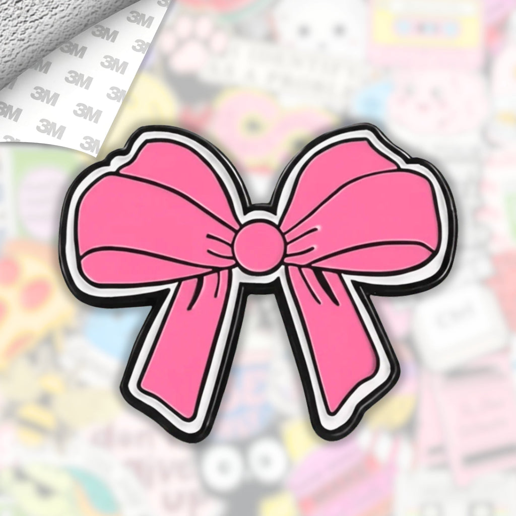 Coquette Bow Metal Enamel 3M Sticker - StickerPin