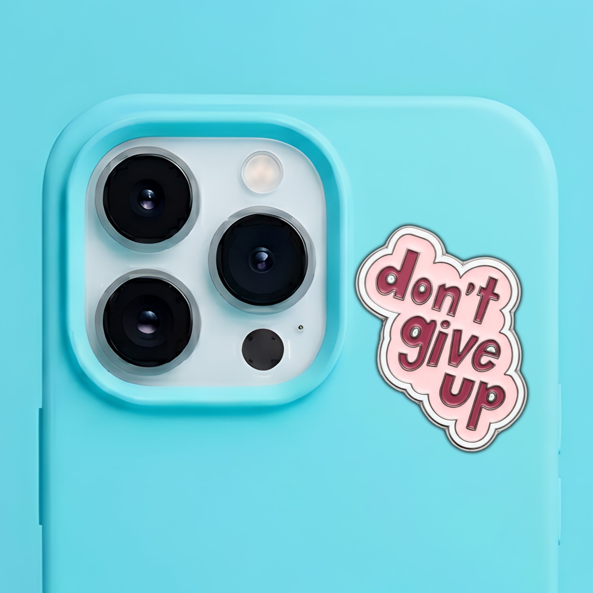 Don't Give Up Metal Enamel 3M Sticker - StickerPin