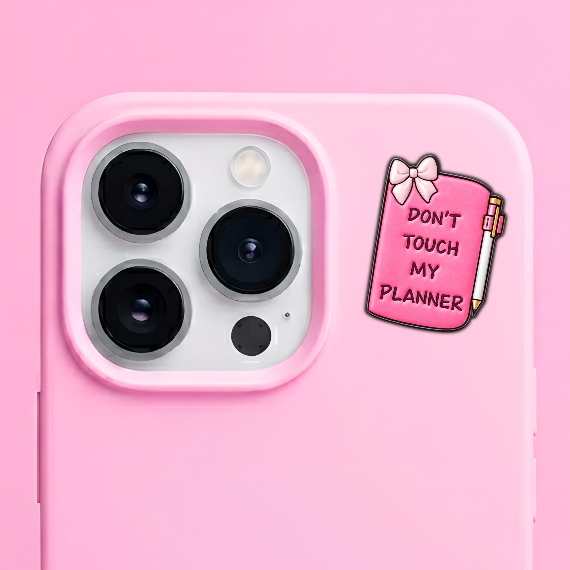 Don't Touch My Planner Metal Enamel 3M Sticker - StickerPin
