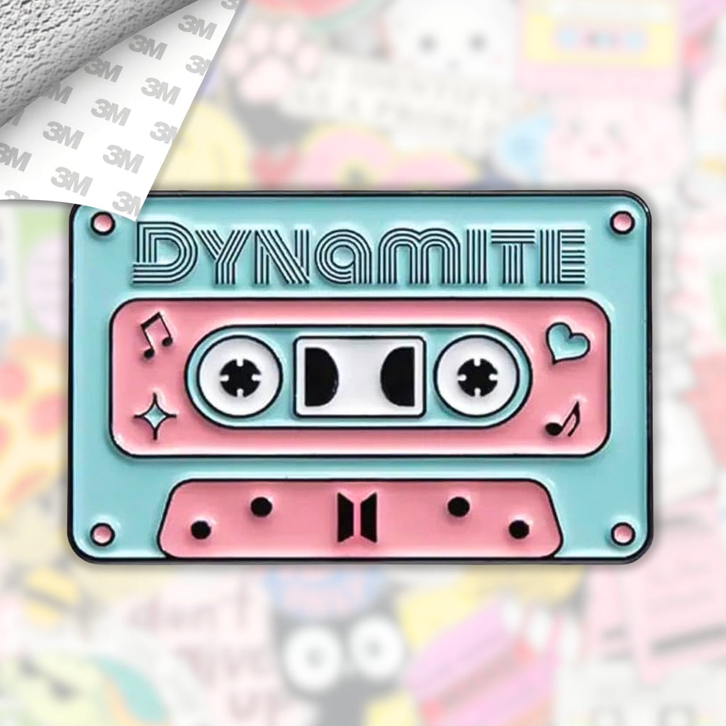 Dynamite BTS Cassette Metal Enamel 3M Sticker - StickerPin