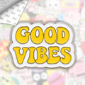 Good Vibes Metal Enamel 3M Sticker - StickerPin
