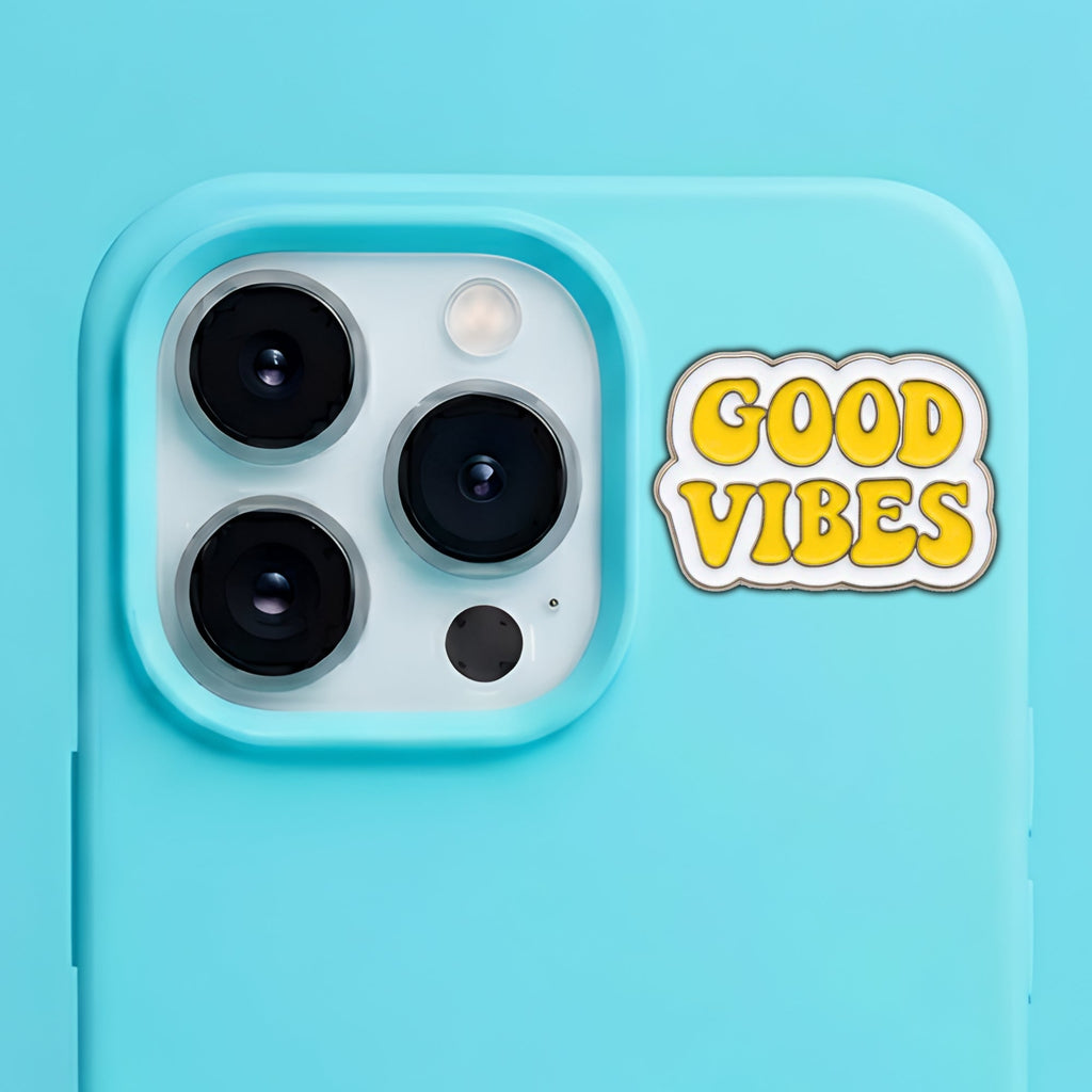 Good Vibes Metal Enamel 3M Sticker - StickerPin