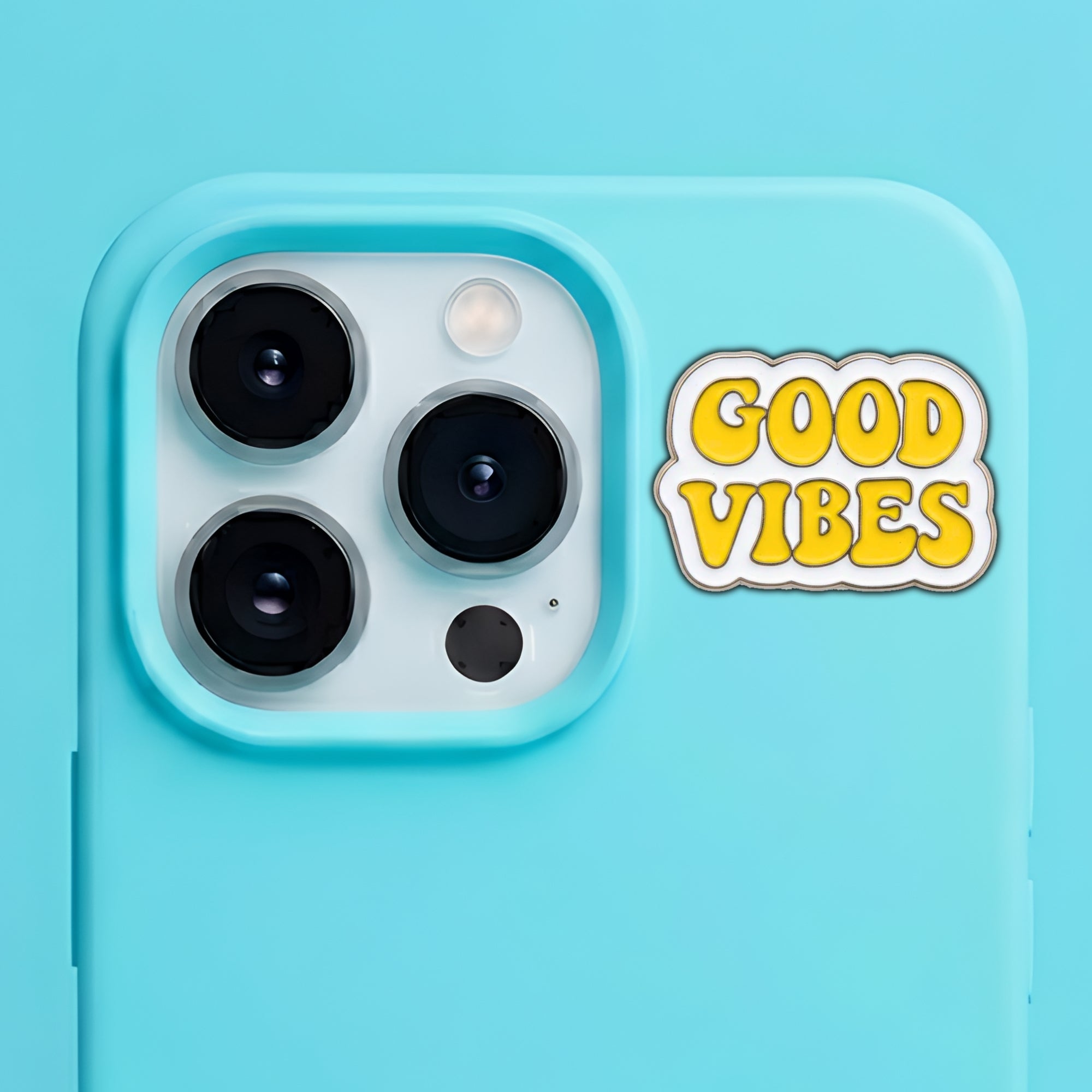 Good Vibes Metal Enamel 3M Sticker - StickerPin