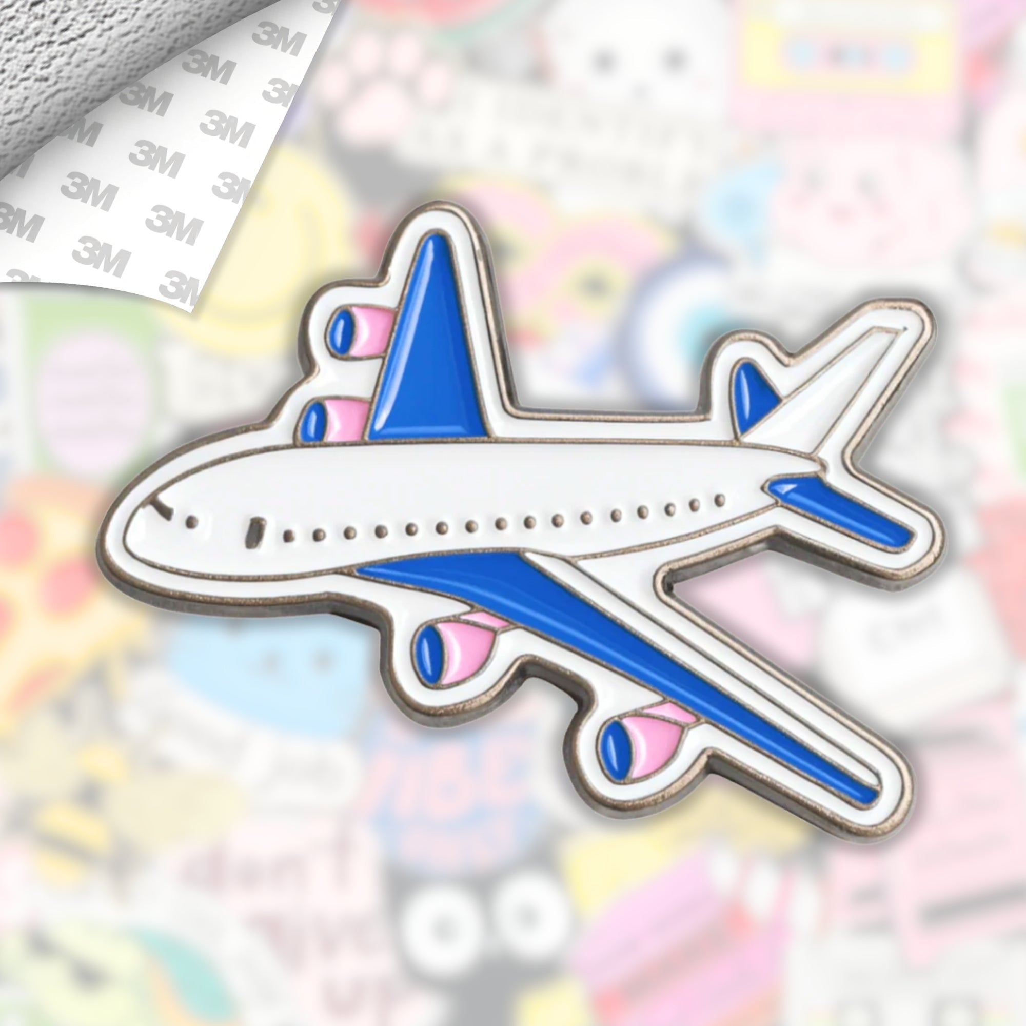 Holiday Plane Metal Enamel 3M Sticker - StickerPin