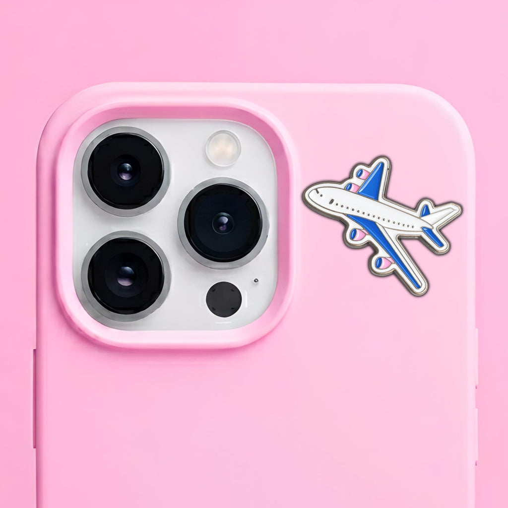 Holiday Plane Metal Enamel 3M Sticker - StickerPin