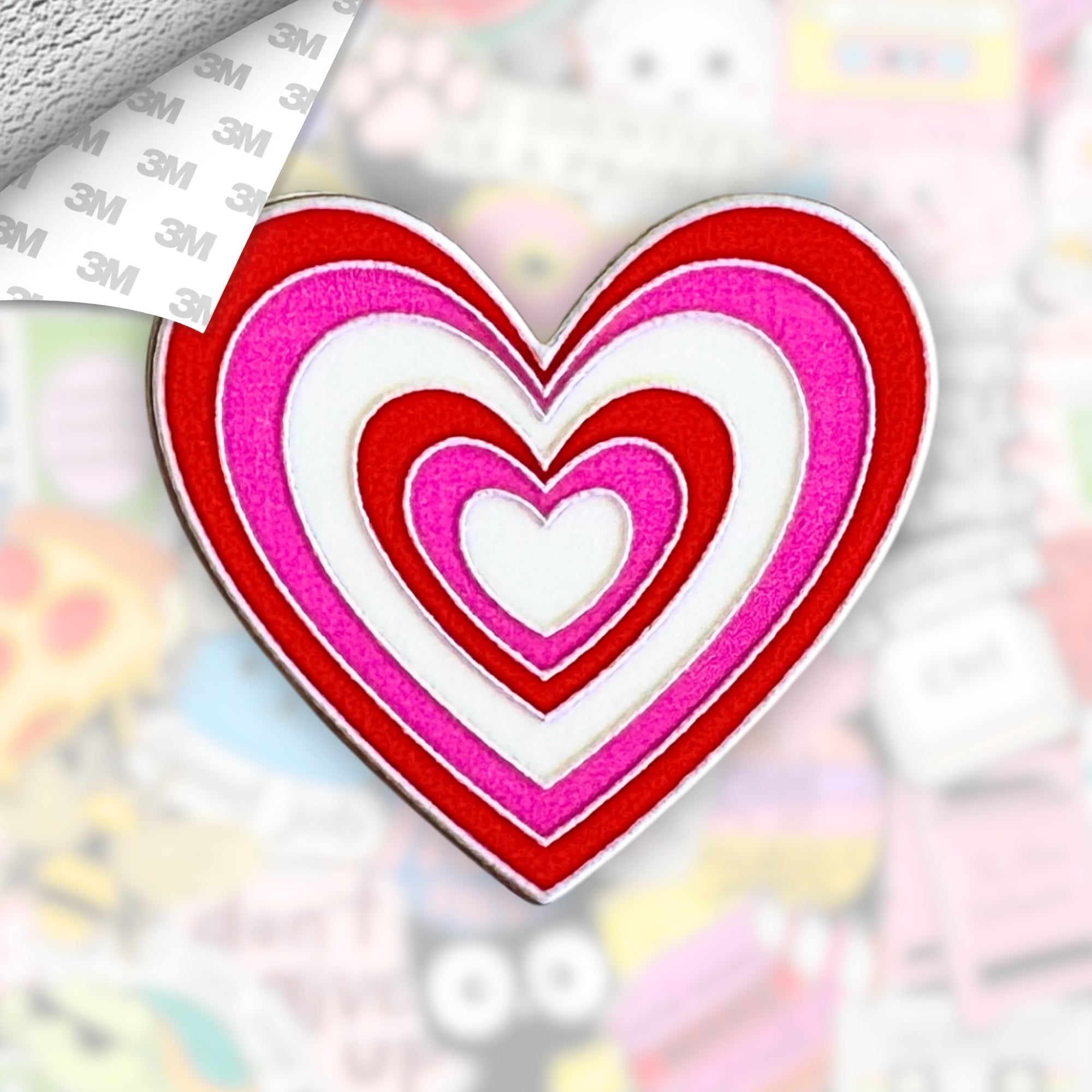 Hypnotize Heart Metal Enamel 3M Sticker - StickerPin