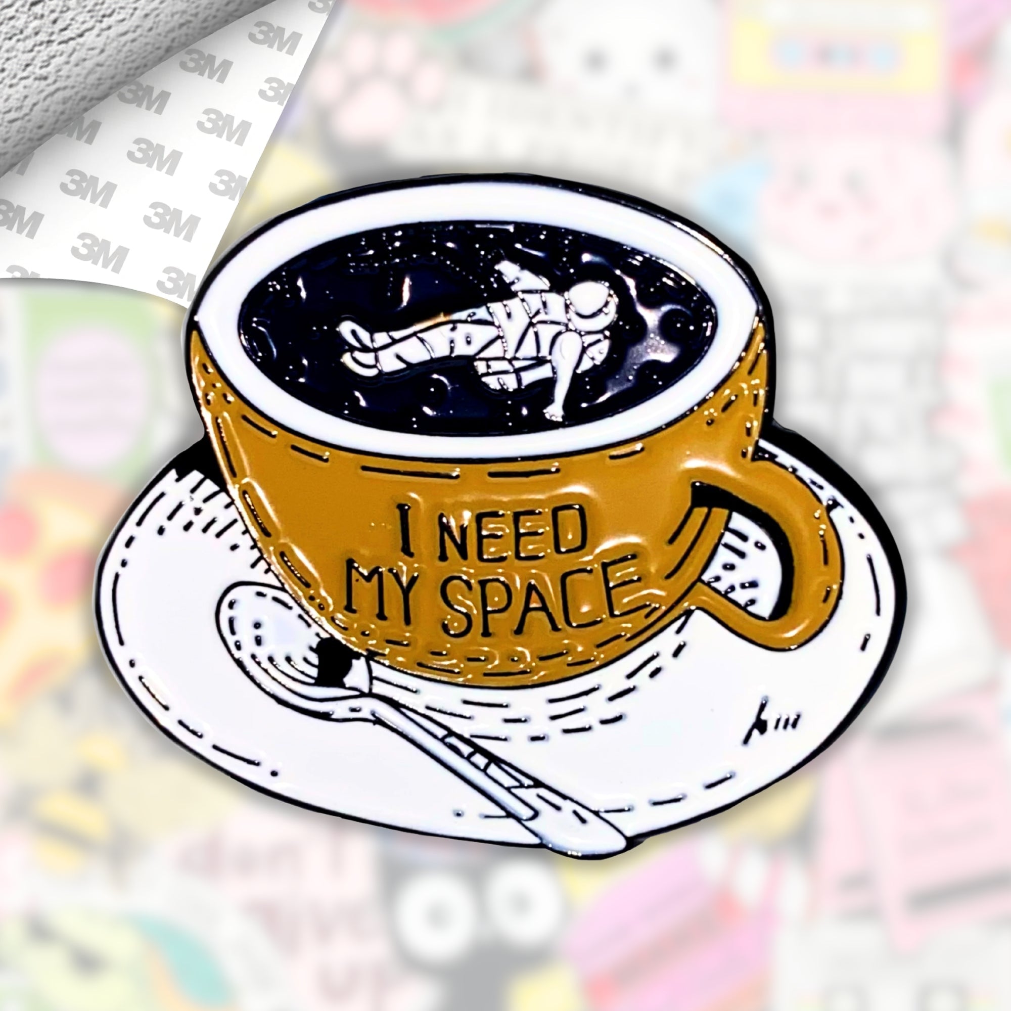 I Need My Space Metal Enamel 3M Sticker - StickerPin