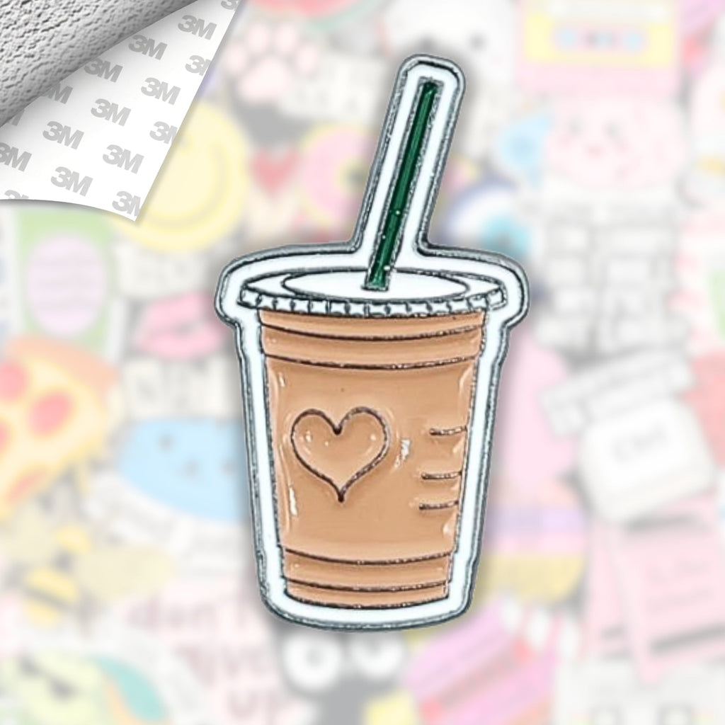 Iced Latte Metal Enamel 3M Sticker - StickerPin