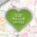 Iced Matcha Lattes Metal Enamel 3M Sticker - StickerPin