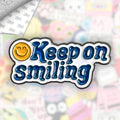 Keep Smiling Metal Enamel 3M Sticker - StickerPin