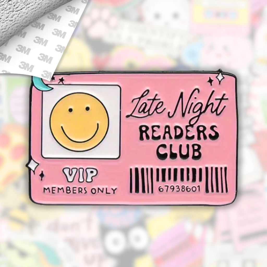 Late Night Readers Club Metal Enamel 3M Sticker - StickerPin