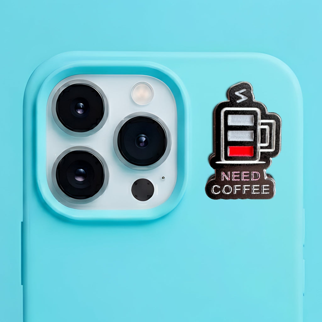 Need Coffee Metal Enamel 3M Sticker - StickerPin