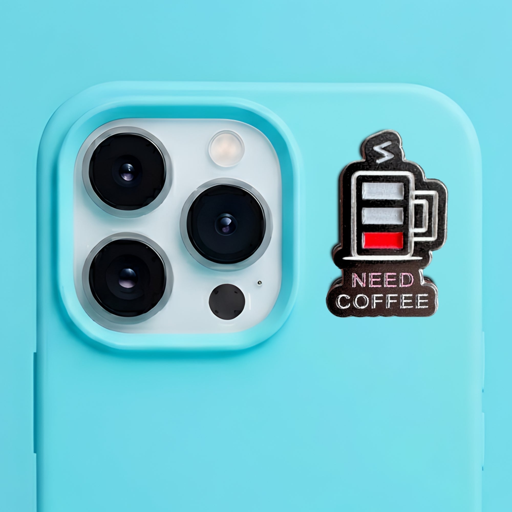 Need Coffee Metal Enamel 3M Sticker - StickerPin