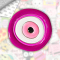 Pink Evil Eye Metal Enamel 3M Sticker - StickerPin