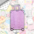 Pink Suitcase Metal Enamel 3M Sticker - StickerPin