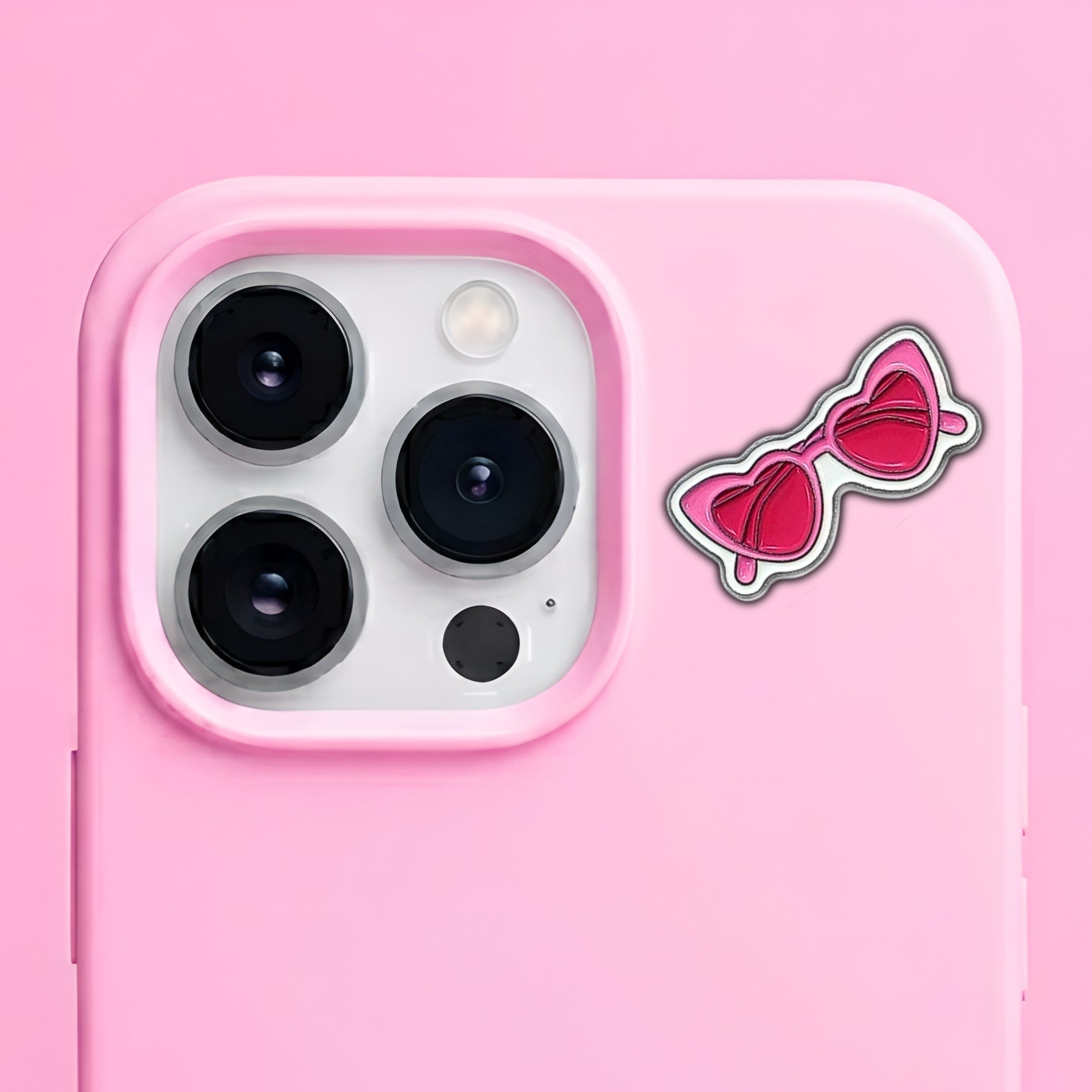Pink Sunglasses Metal Enamel 3M Sticker - StickerPin