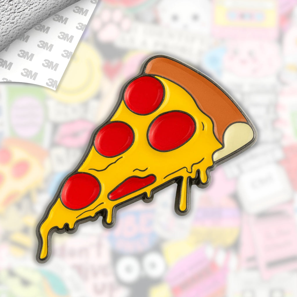 Pizza Metal Enamel 3M Sticker - StickerPin