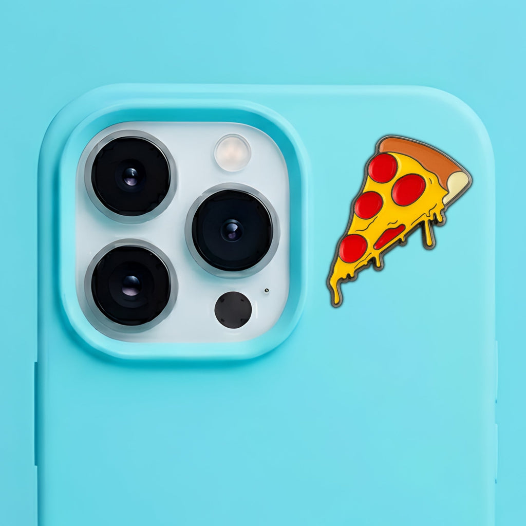 Pizza Metal Enamel 3M Sticker - StickerPin
