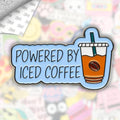Powered By Iced Coffee Metal Enamel 3M Sticker - StickerPin