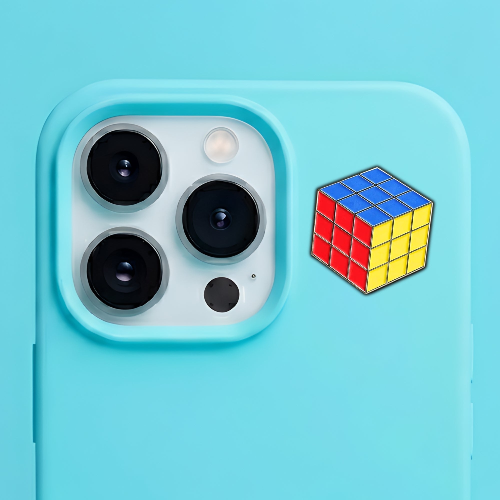 Rubix Cube Metal Enamel 3M Sticker - StickerPin