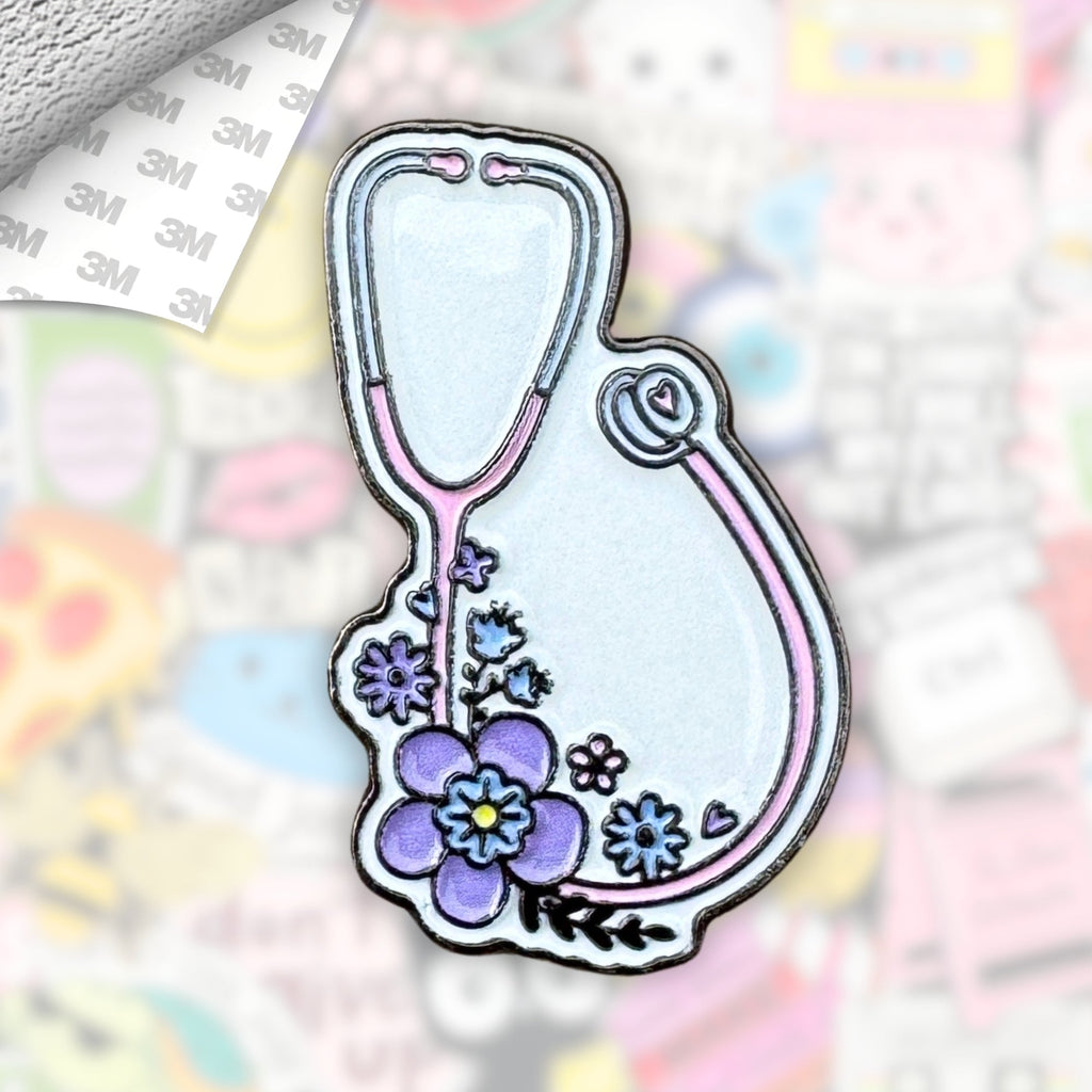 Stethoscope Metal Enamel 3M Sticker - StickerPin
