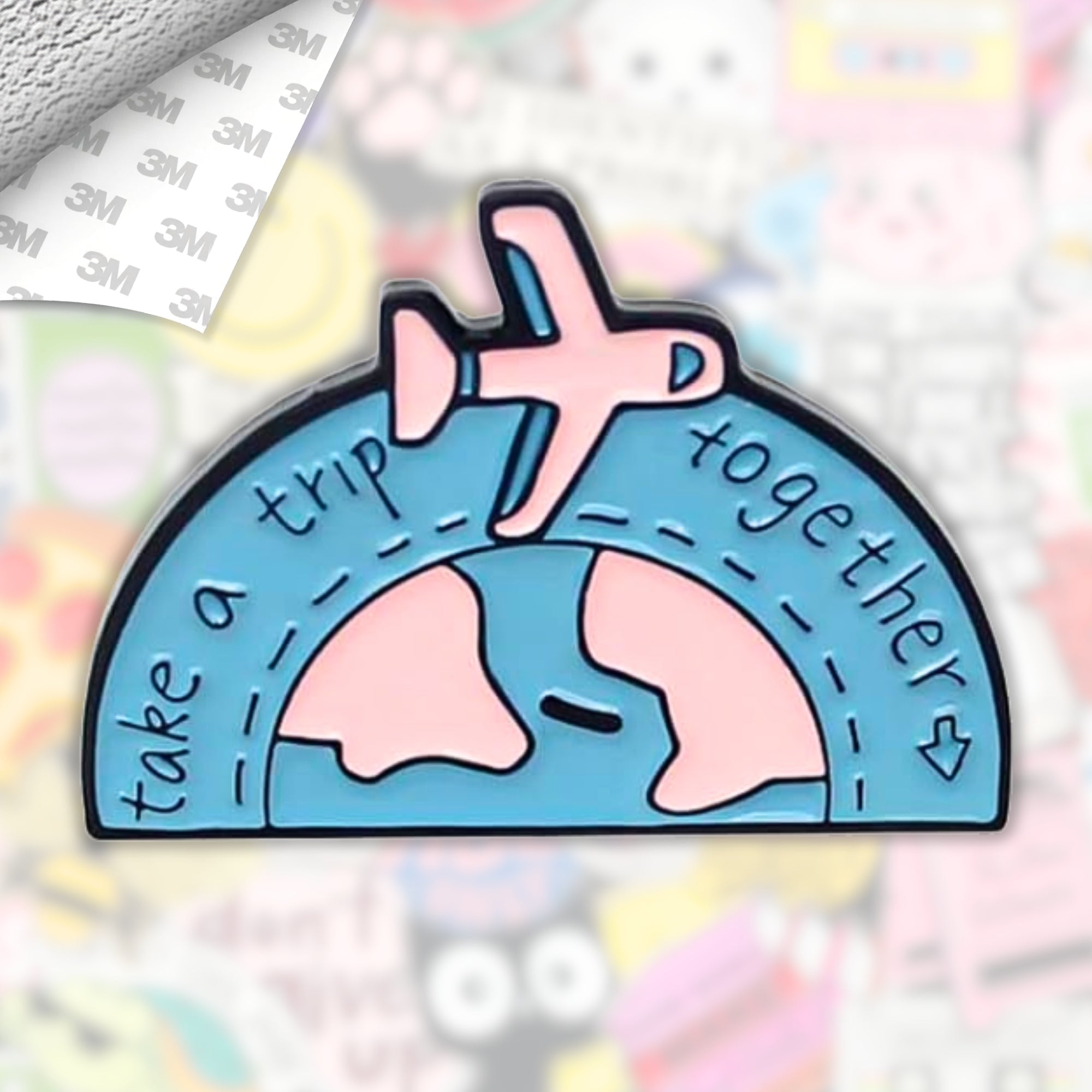 Take A Trip Together Metal Enamel 3M Sticker - StickerPin