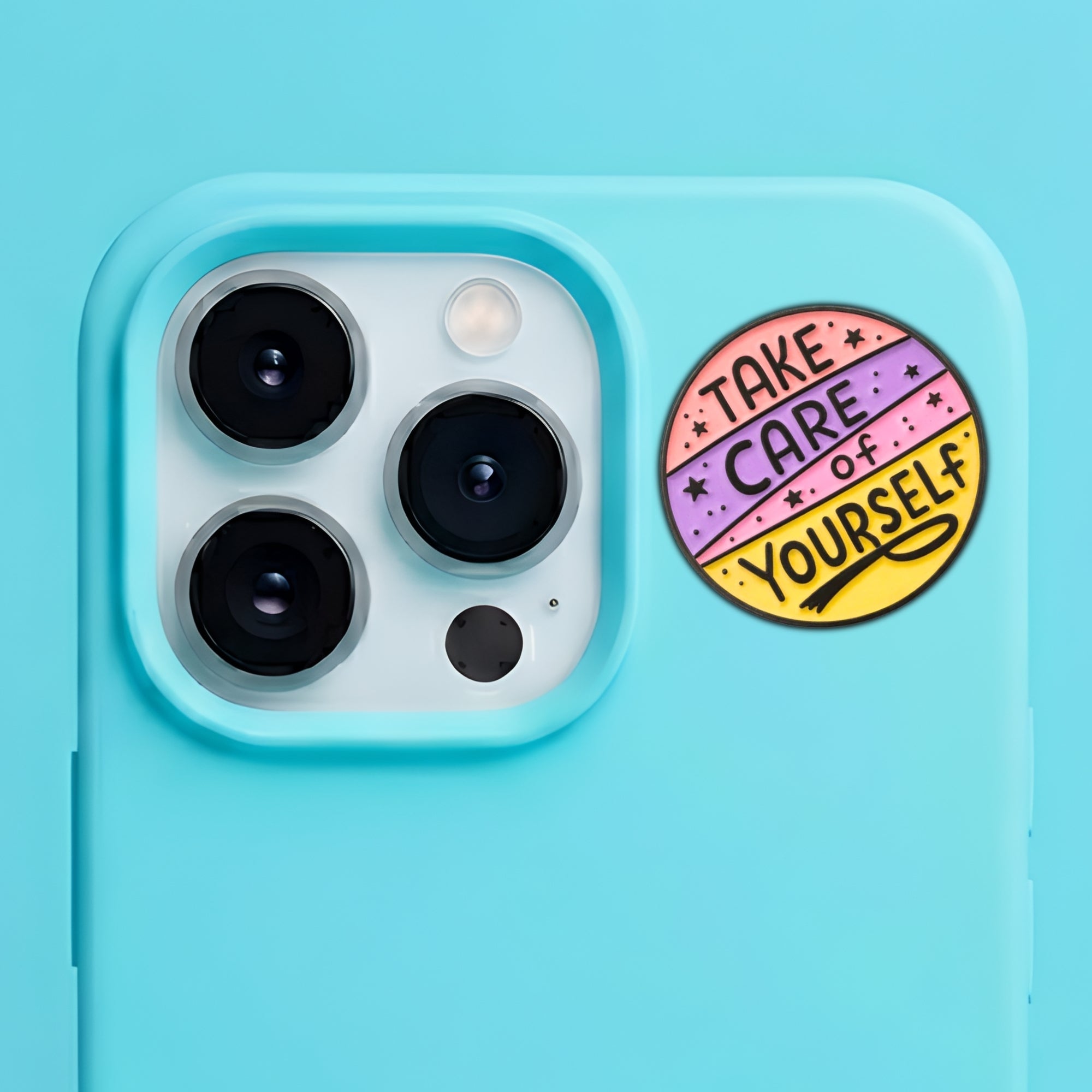 Take Care Of Yourself Metal Enamel 3M Sticker - StickerPin