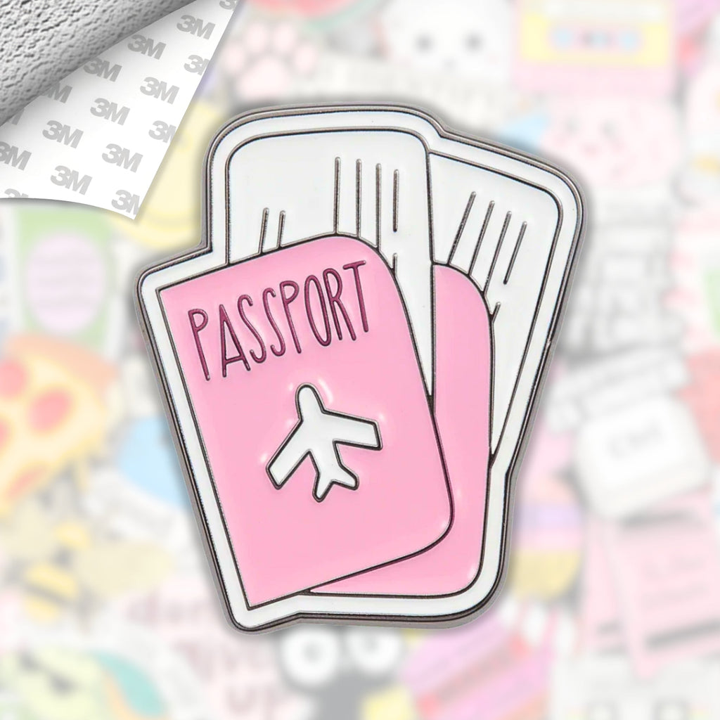 Travel Passport Metal Enamel 3M Sticker - StickerPin