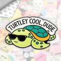 Turtley Cool Dude Metal Enamel 3M Sticker - StickerPin