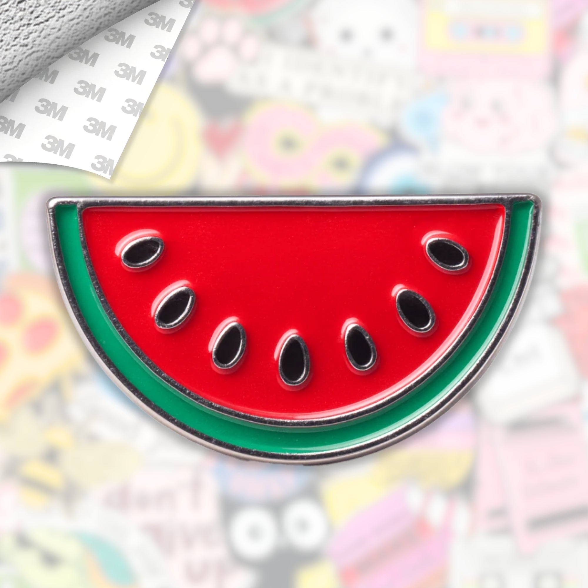 Watermelon Metal Enamel 3M Sticker - StickerPin