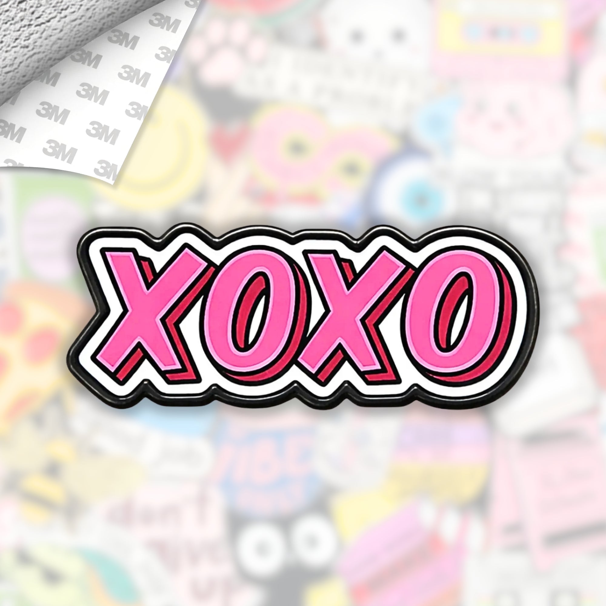 XOXO Metal Enamel 3M Sticker - StickerPin
